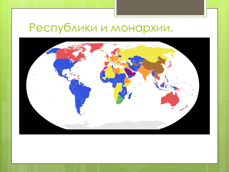 Республики и монархии.